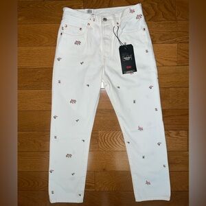 NWT Levis 501 original cropped high rise jeans size 26
